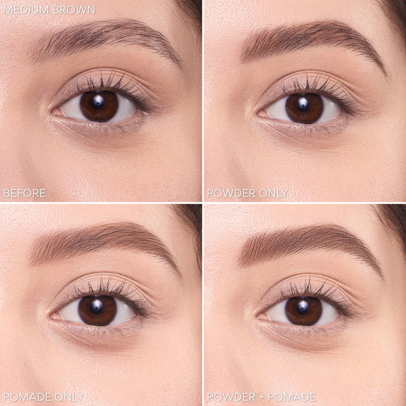 Beauty Creations Duet Brow Powder & Pomade Medium Brown, wenkbrauwduo met poeder en pomade
