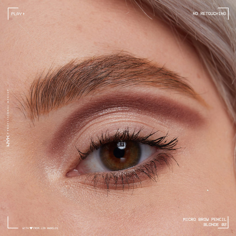 NYX Professional Makeup Micro Brow Pencil Blonde, ultra-fijn wenkbrauwpotlood met spoolie, foto 2 van 5