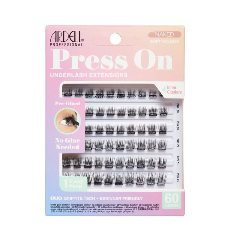 Ardell Press On Lash Naked Soft Volume 60pcs, voorgelijmde wimperextensions in clusters