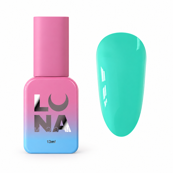 Lunamoon Top Glass Nr14, gekleurde gellak topcoat zonder plaklaag voor langdurige glans.