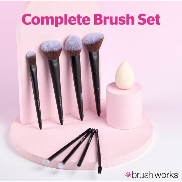 Brushworks Luxe Blend Brush & Sponge Set, make-up kwasten en spons set