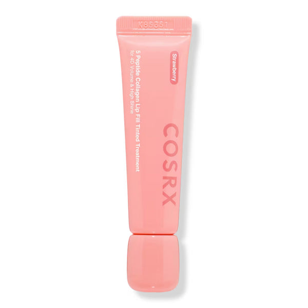 COSRX 5 Peptide Collagen Lip Fill Tinted Treatment 01 Strawberry, getinte lippenbalsem met peptiden en collageen