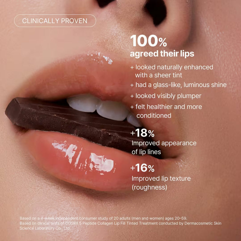 COSRX 5 Peptide Collagen Lip Fill Tinted Treatment 06 Cocoa, getinte lippenbalsem met peptiden en collageen, foto 7 van 8