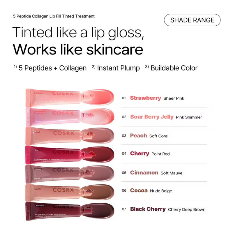 COSRX 5 Peptide Collagen Lip Fill Tinted Treatment 07 Black Cherry, getinte lippenbalsem, foto 8 van 8