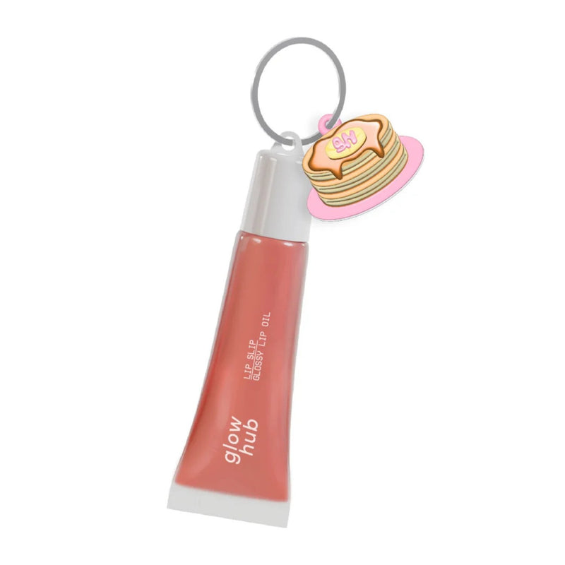 Glow Hub Lip Slip Glossy Lip Oil Pancake Stack, een hydraterende lipolie met glanzende finish.