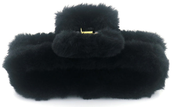 Hair Musthaves Hair Claw Fluffy 12.5cm Black, pluizige haarclip