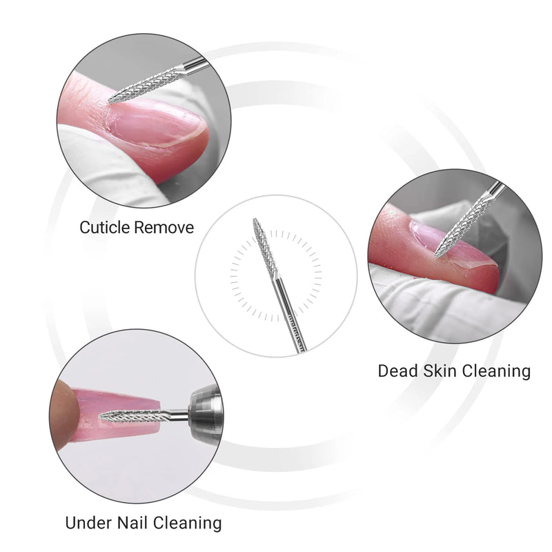 Ball Shape Tungsten Carbide Safety Under Nail Cleaner Nail Drill Bit