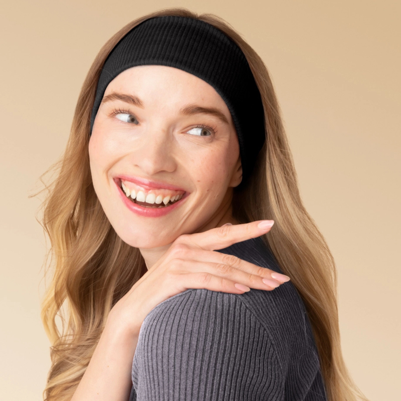Kitsch Ribbed Elastic Headbands Set Black