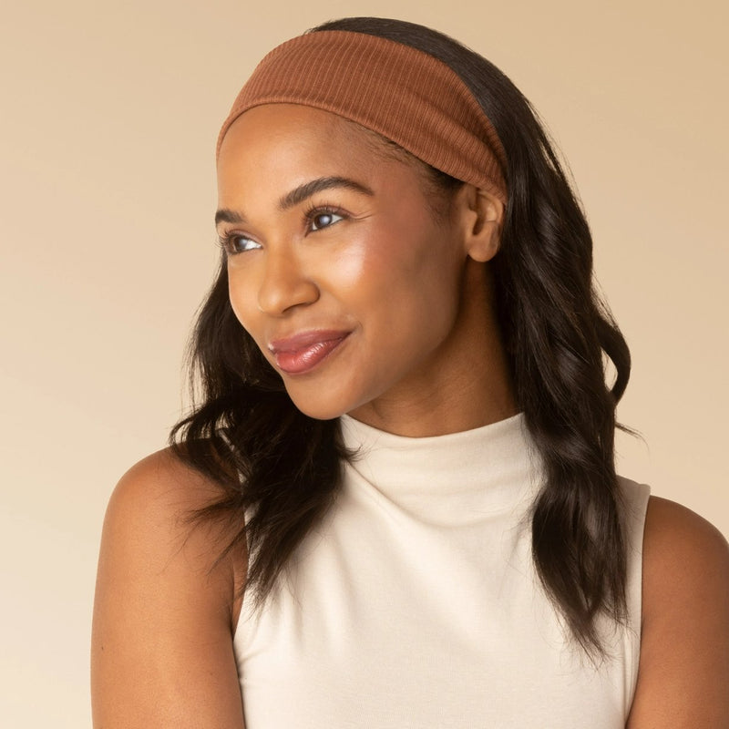 Kitsch Ribbed Elastic Headbands Set Mocha & Chocolate