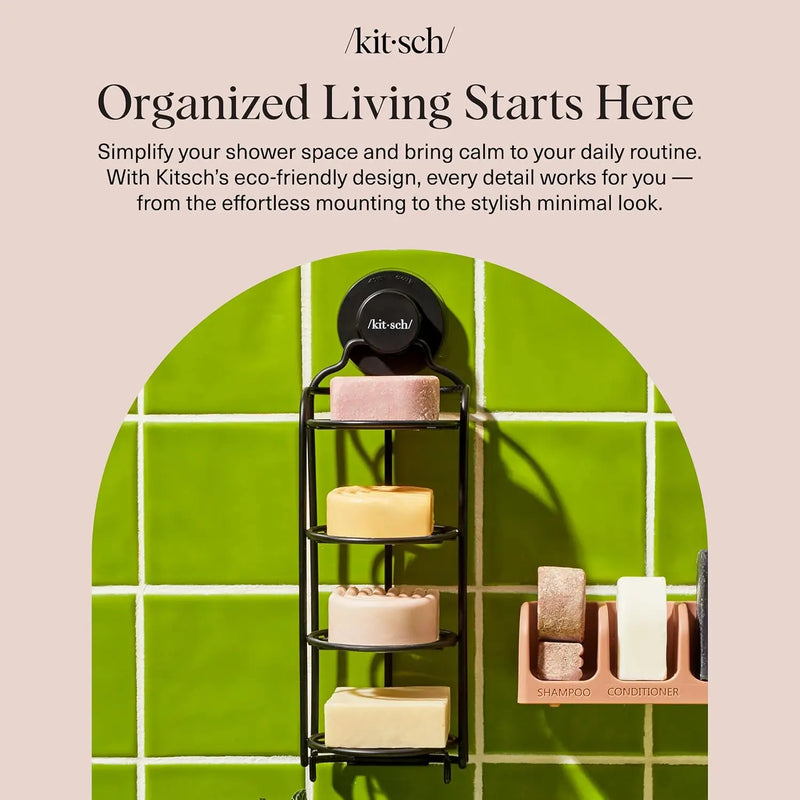 Kitsch Self Draining Shower Caddy Black