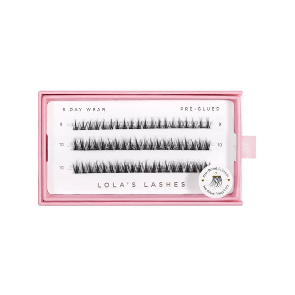 Lola's Lashes Pre-glued Lashes Soft Definition Petite Pack, pre-glued clusterwimpers voor natuurlijke definitie