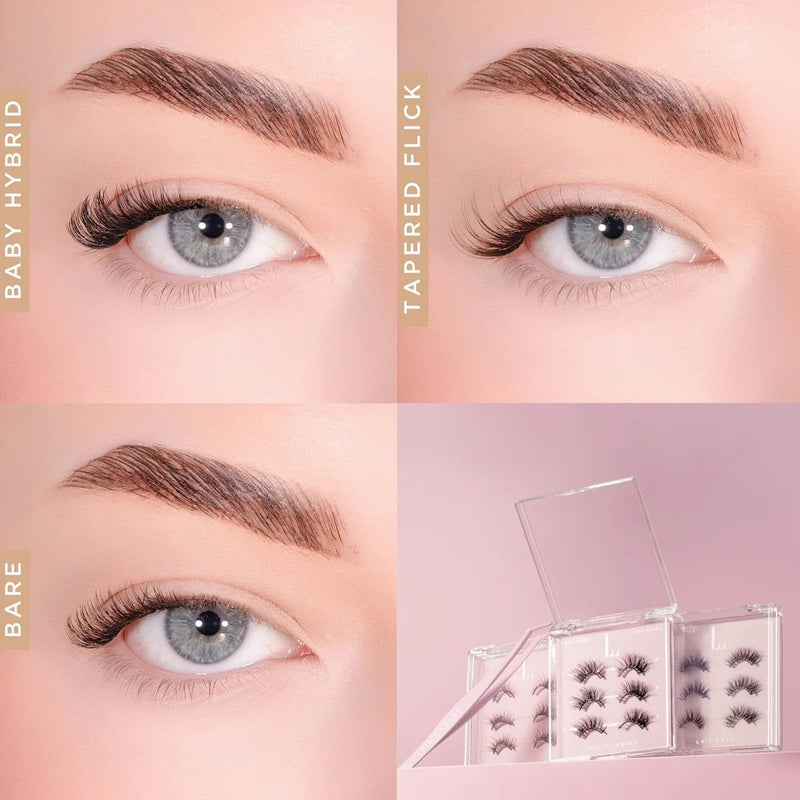 Lola's Lashes Tapered Flick Pre-glued Half Lashes Set, voorgelijmde halve nepwimpers met applicator