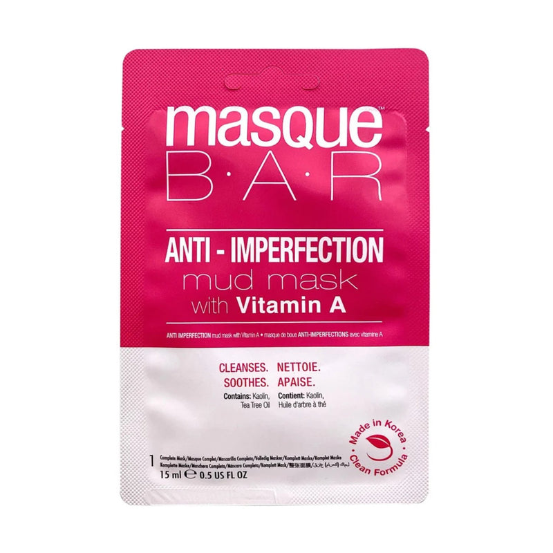 Masque Bar Mud Mask Anti-imperfection, kalmerend moddermasker met tea tree en kaolienklei
