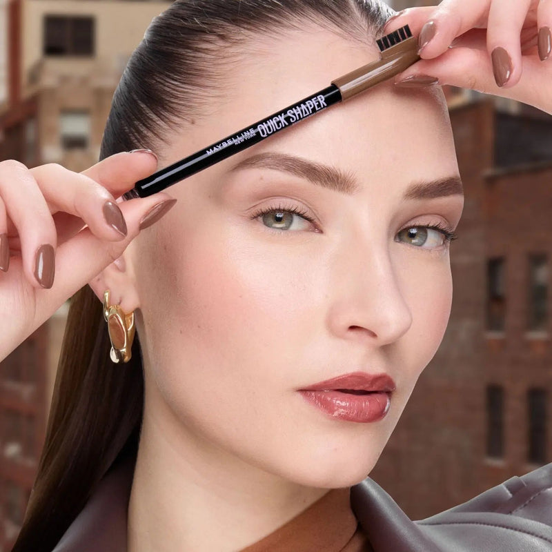 Maybelline Quick Shaper Eyebrow Pencil Medium Brown, wenkbrauwpotlood met spoolie, foto 4 van 4