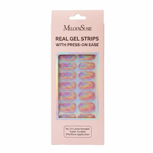 MelodySusie Aurora Collection Real Gel Nail Strips Mani & Pedi Set Rosewood Shimmer