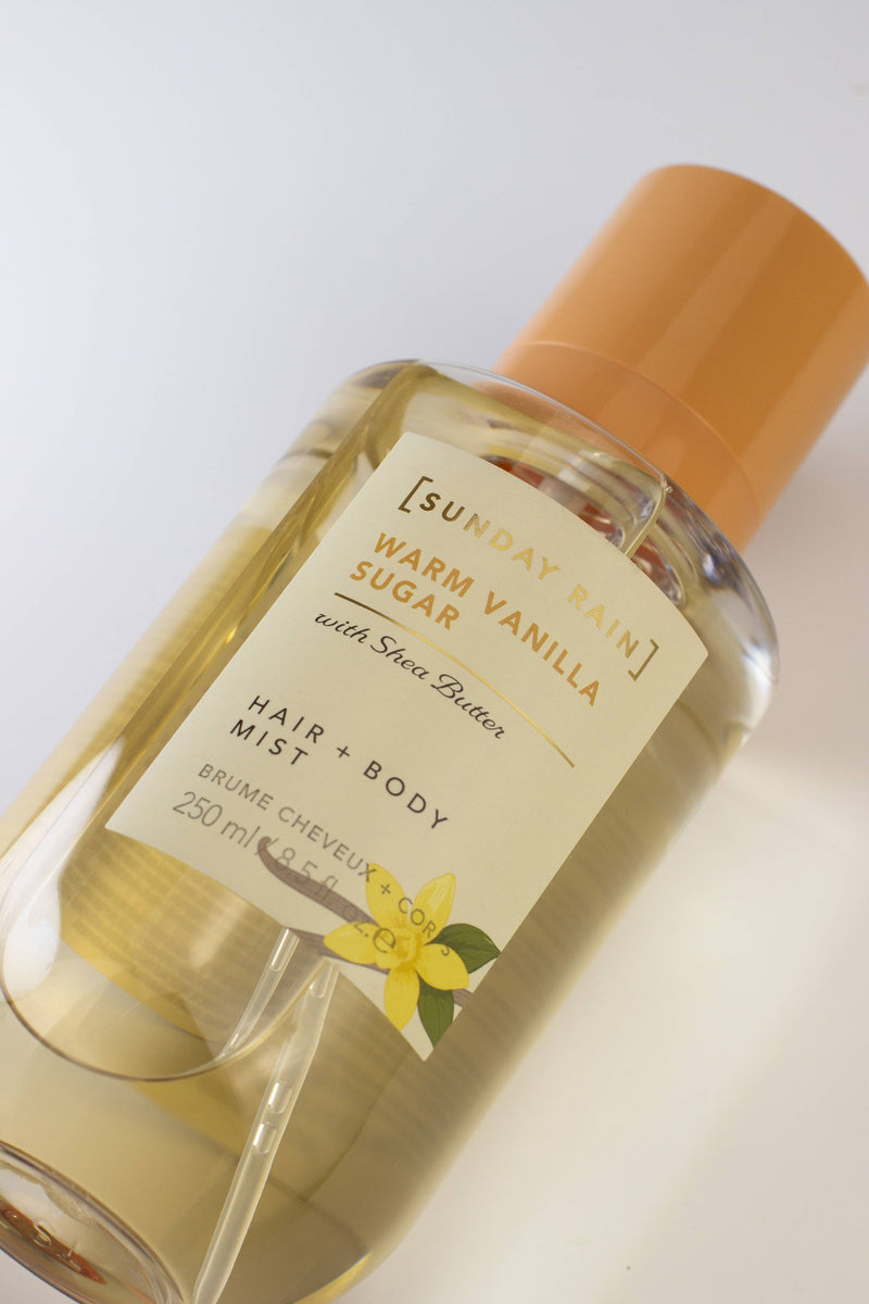 Sunday Rain Warm Vanilla Sugar Hair + Body Mist