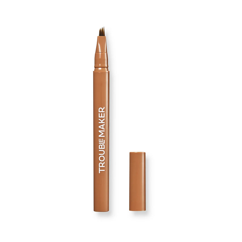 Trouble Maker Fluffer Brow Brush Natural Brow Pen Light Brown, wenkbrauwpen met borstelpunt