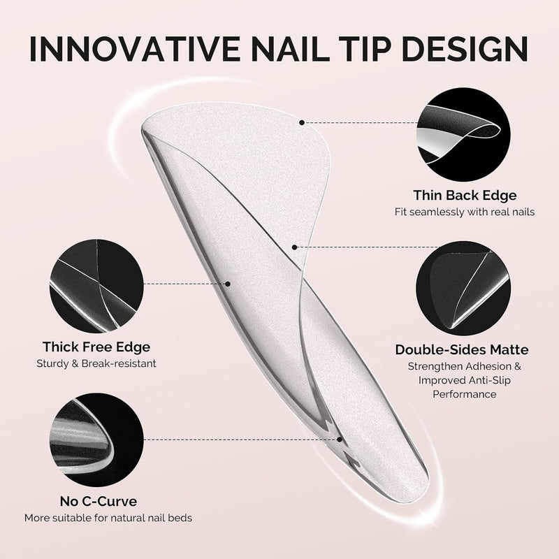 Short Square Toe X Nail Tips 300pcs