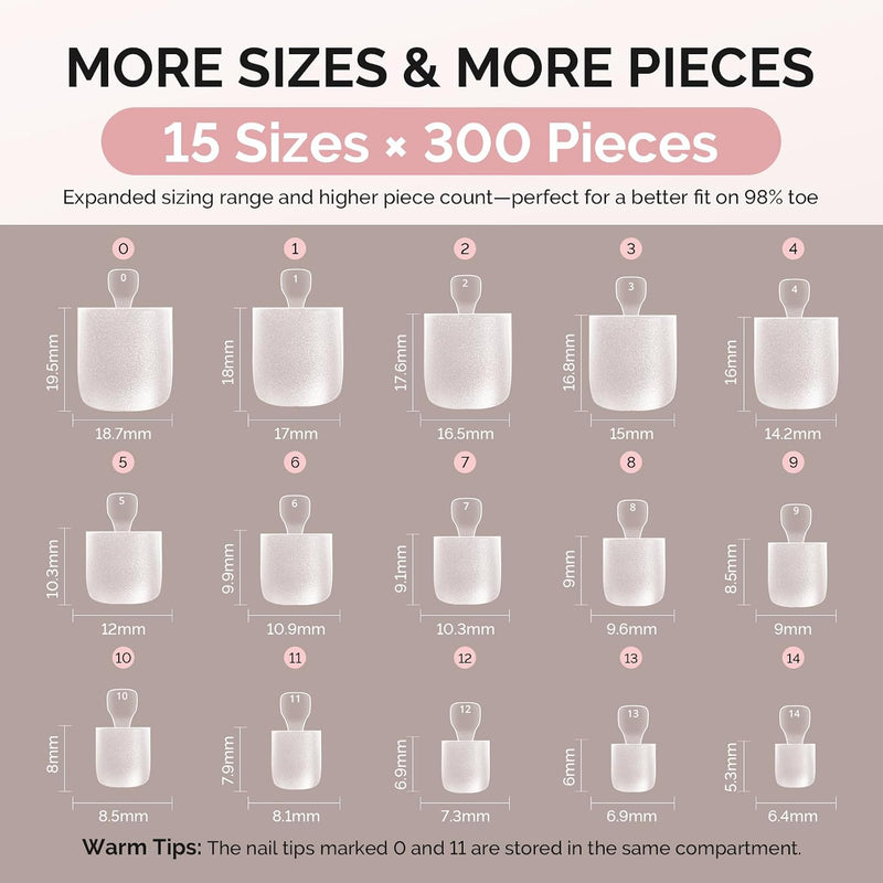 Short Square Toe X Nail Tips 300pcs