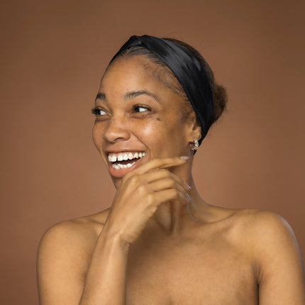 African Fabs Satin Headband With Twist Black