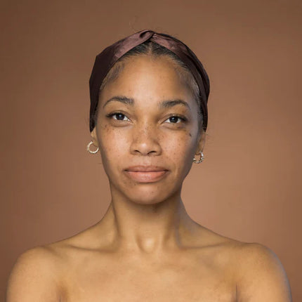 African Fabs Satin Headband With Twist Brown