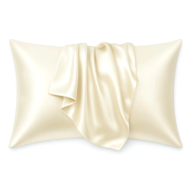 African Fabs Silky Satin Pillowcase Ivory