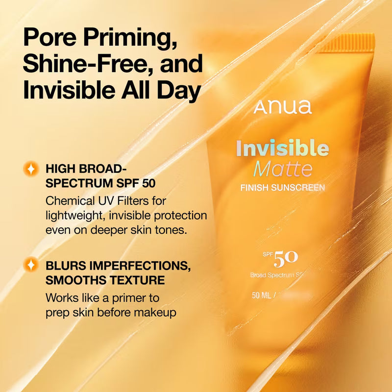 Anua Invisible Matte Finish Sunscreen