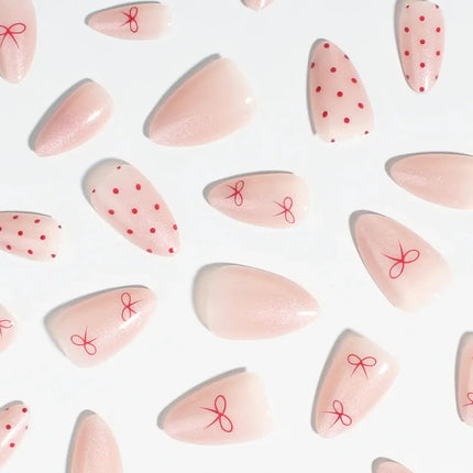 Bonmuz Press-On Nails Berry Bows