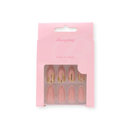 Boozyshop 24 pcs Press On Nails Dripping Gold