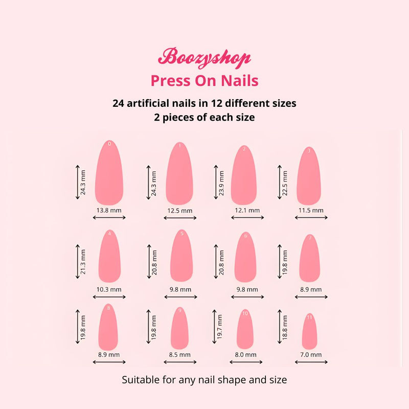 Boozyshop 24 pcs Press On Nails Polka Dots