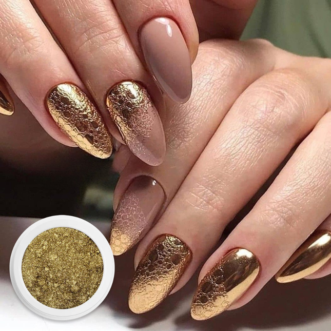 Boozyshop Chrome Bubble Nail Set Gold