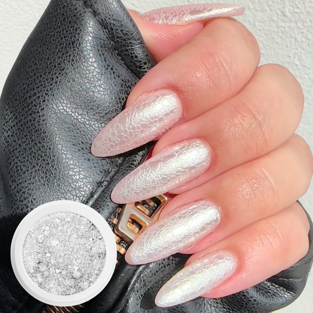 Boozyshop Chrome Bubble Nail Set Silver