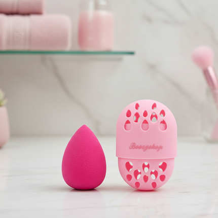 Boozyshop Makeup Sponge Hot Pink + Case Set