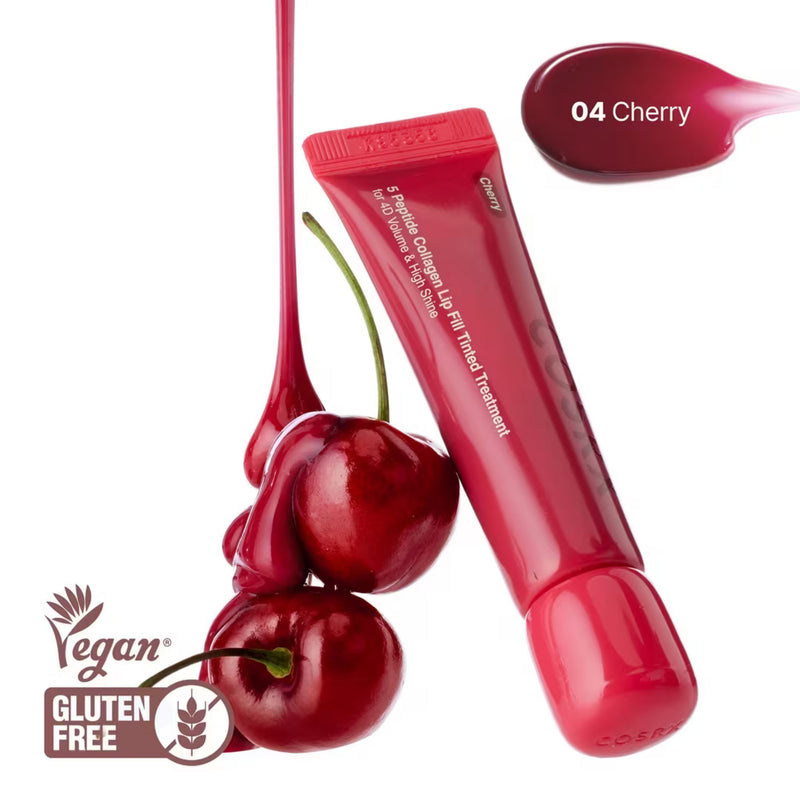 COSRX 5 Peptide Collagen Lip Fill Tinted Treatment 04 Cherry, getinte lippenbalsem, foto 3 van 8