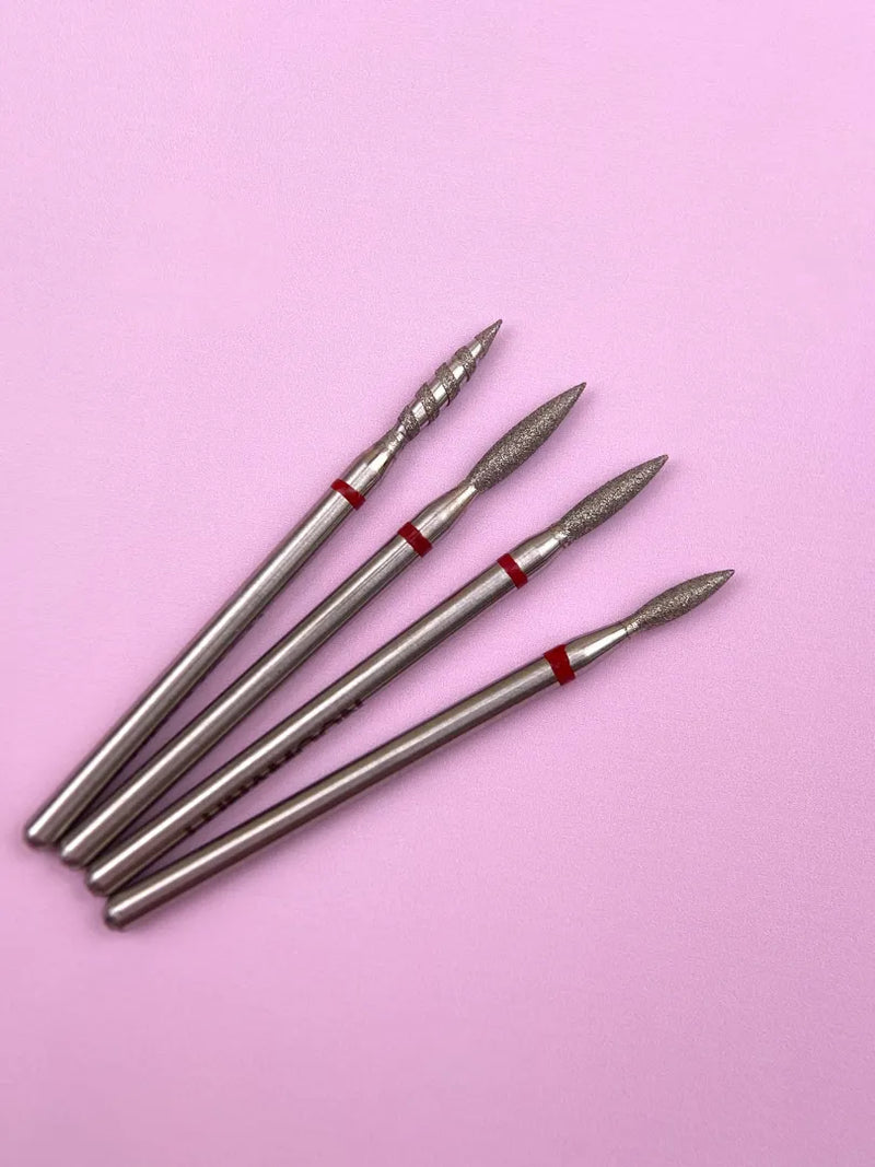 Lunamoon Diamond Milling Cutter Flame Red 1,8 mm, vlamvormig diamantfreesje voor manicure
