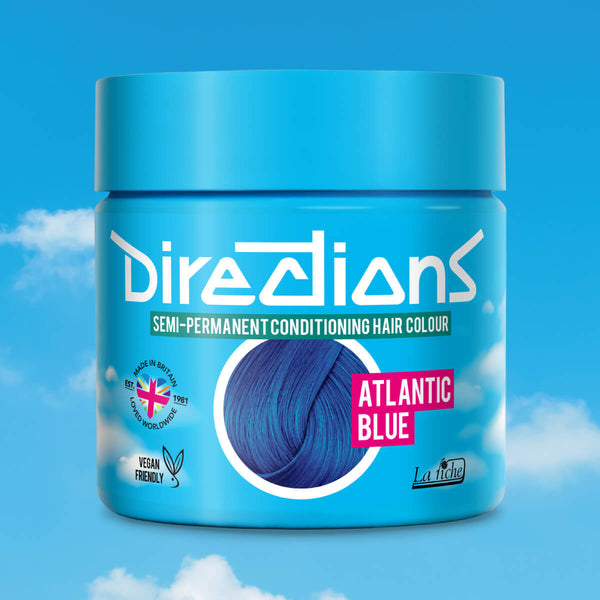 Directions Hair Color #atlantic Blue, semi-permanente haarverf in levendig blauw, foto 5 van 6