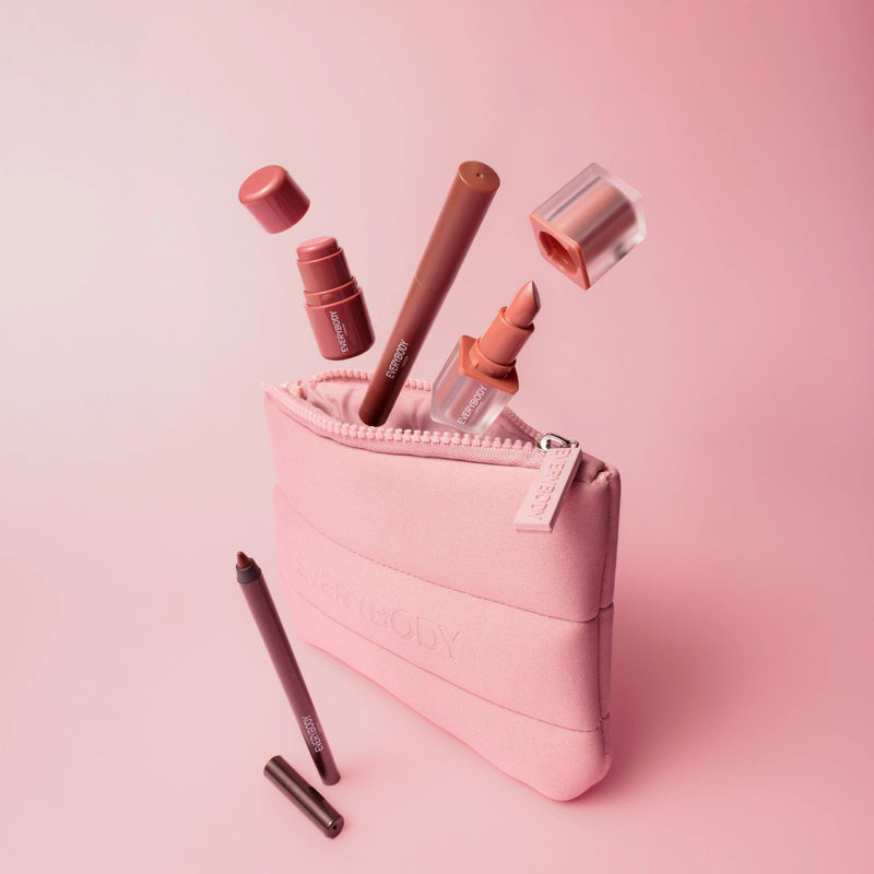 Everybody London Blush & Go! Mini Beauty Bag, zachtroze make-up tasje, foto 4 van 5