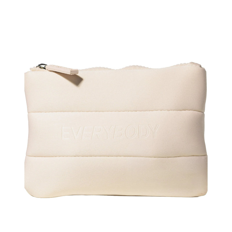 Everybody London Glow & Go! Mini Beauty Bag, compact crèmekleurig make-uptasje