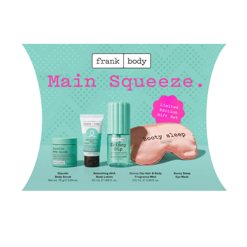 Frank Body Main Squeeze Kt, complete cadeauset met scrub, lotion, geurmist en slaapmasker