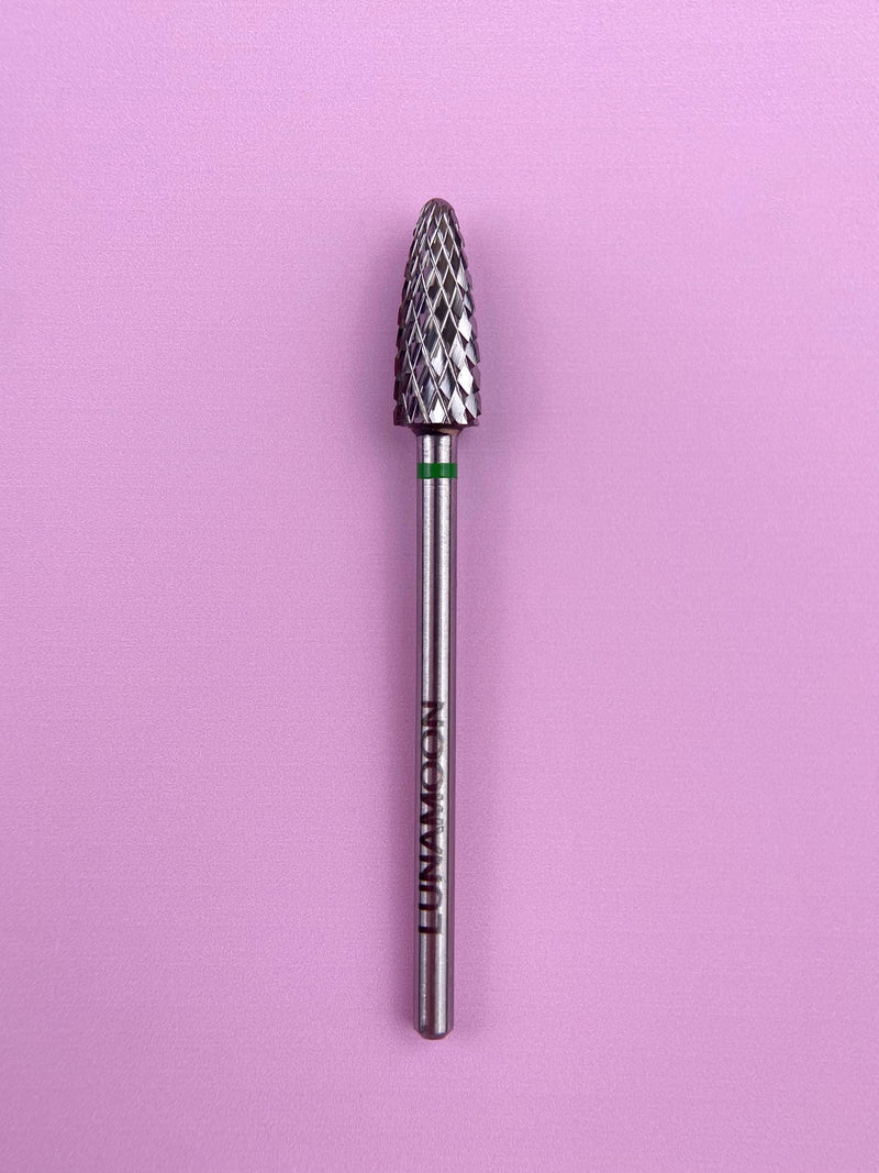 Lunamoon Carbide Milling Cutter Corn Hard Green 5,0 mm, carbide freesbitje voor nagels
