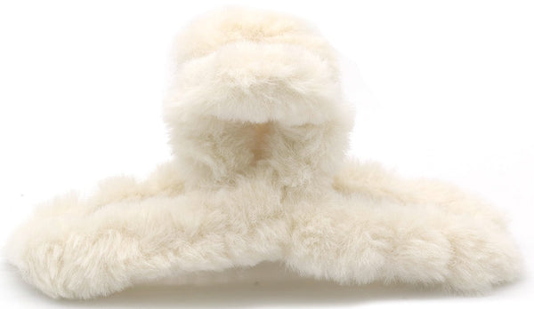 Hair Musthaves Hair Claw Fluffy 12.5cm Beige, fluffy haarklem