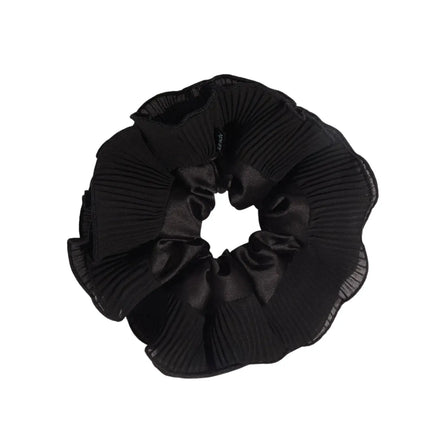Kitsch Halloween Black Pleated Scrunchie