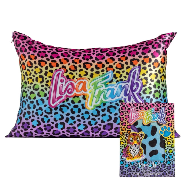 Kitsch Lisa Frank Satin Pillowcase Rainbow Leopard