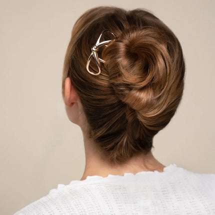 Kitsch Metal Bow French Hair Pin Gold