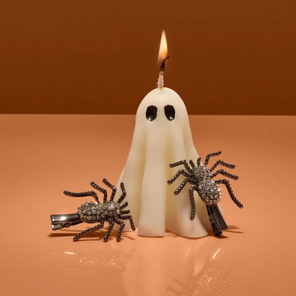 Kitsch Metal Rhinestone Hair Clips Spider