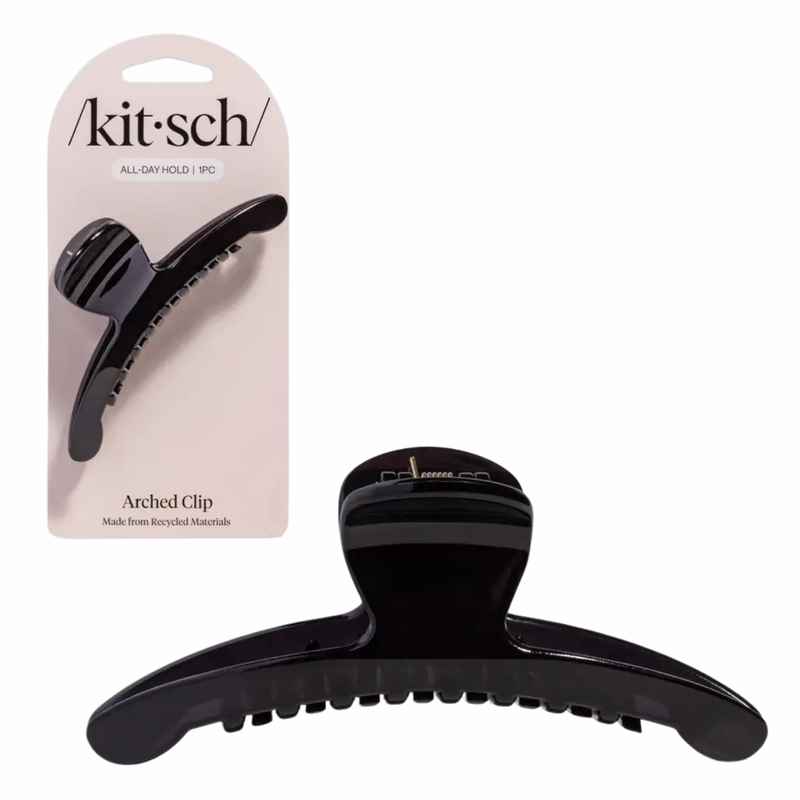 Kitsch Recycled Plastic Large Arched Clip Black