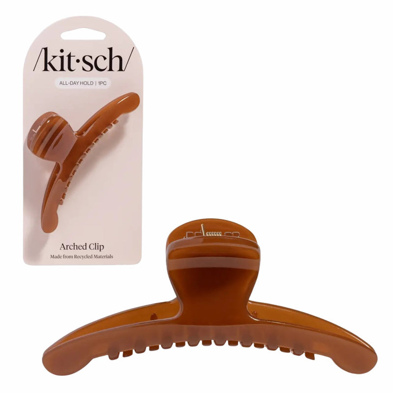 Kitsch Recycled Plastic Large Arched Clip Mocha