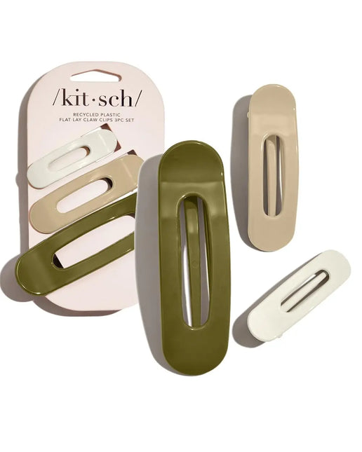 Kitsch Recycled Plastic Ultra Glossy Flat Lay Claw Clips Eucalyptus