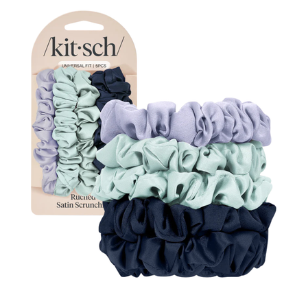 Kitsch Ruched Satin Scrunchies 5pc Set Garden Bouquet