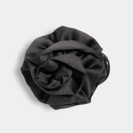 Kitsch Satin Rosette Flat Cloud Clip Black